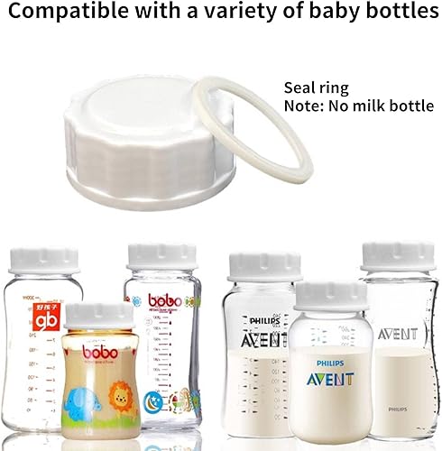 Miniatura 3 de Tapa de biberón, tapas de rosca Aka tapas de viaje con disco de sellado regrabable compatible con botellas de boca ancha Avent, tapa de repuesto de