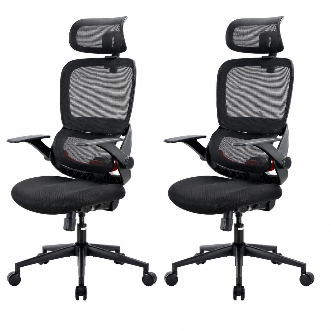 SIHOO B100 SE Office Chair, Desk Chair with Adaptive Lumbar Support & 2D Flip-up Armrests, 135° tilt Soft Memory Foam Erogonomic Chair for Home Office,Hold 300 LBS, 2 Packs, Jet Black