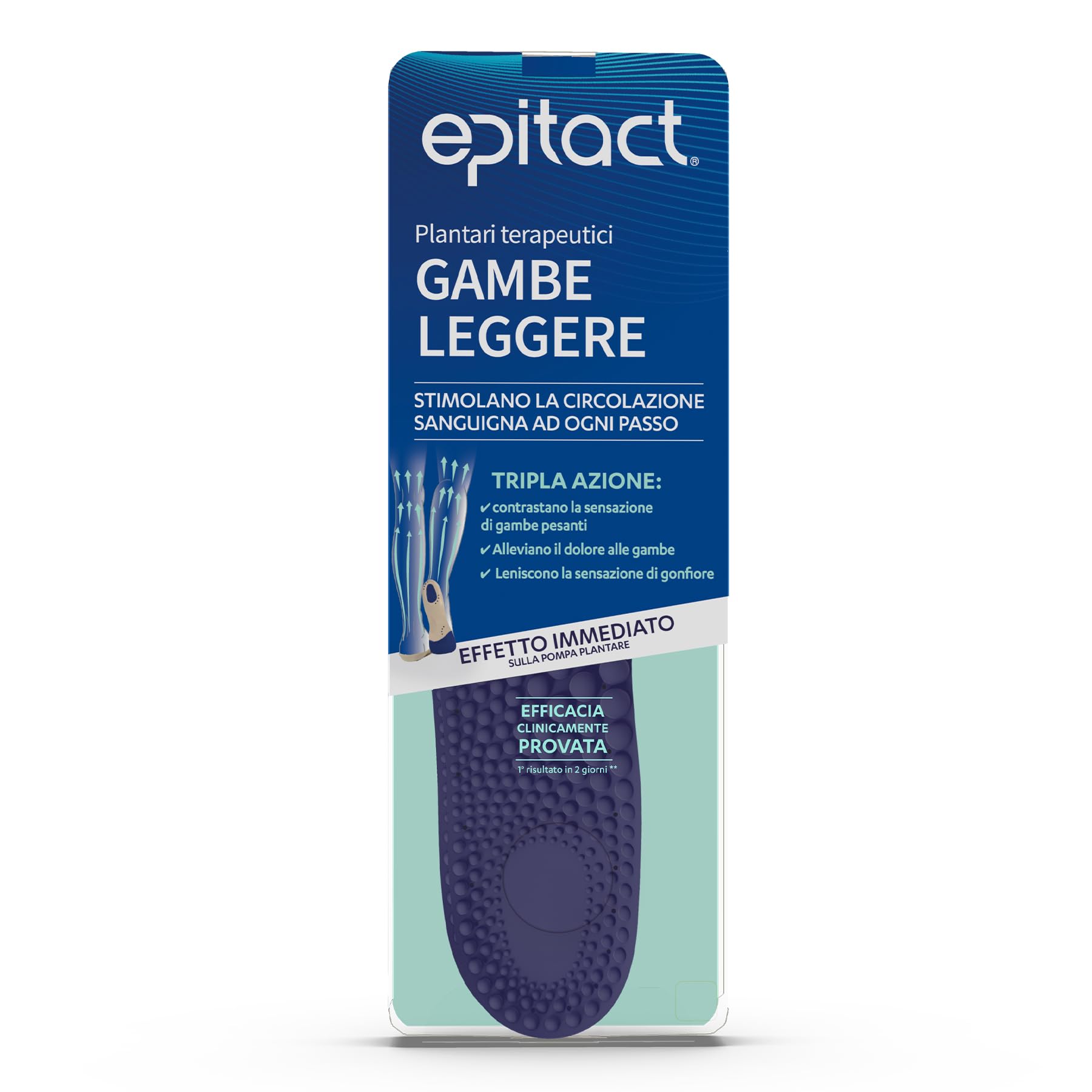 EPITACT | Solette Terapeutiche per Gambe Leggere | Allevia le Gambe Pesanti e Dolorose Da 2 Giorni | Stimolano la Circolazione Sanguina | Effetto Massaggiante (L (42-44))