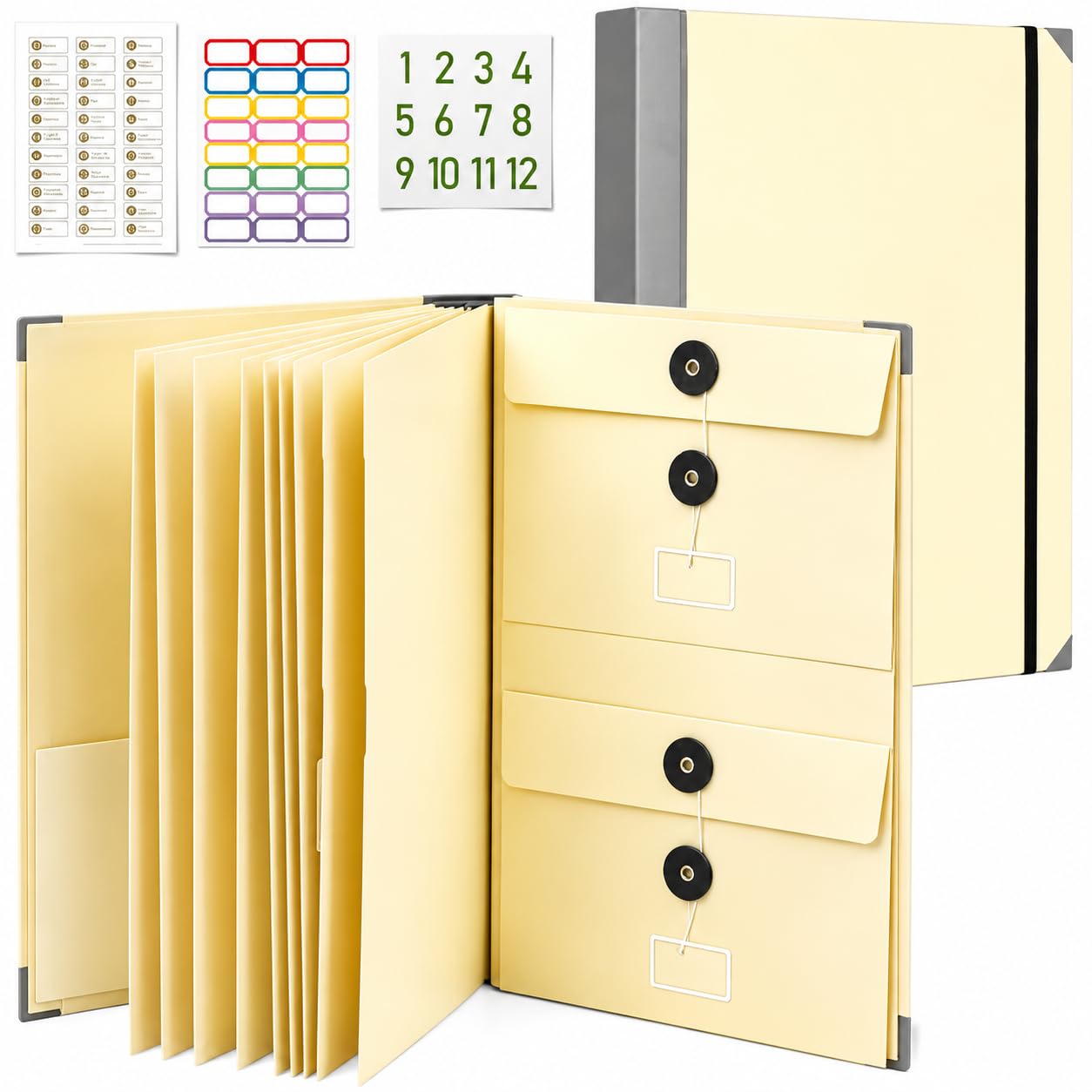 Important Document Organizer, Binder with Guided Labels and 12 Pockets