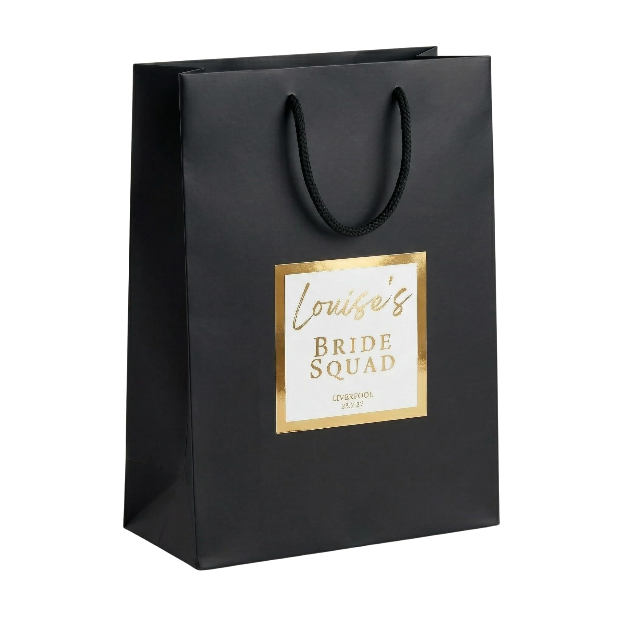 COOKIES AND KOALAS Black Med Tall Bachelorette Party Bag Sticker 25x35x10cm