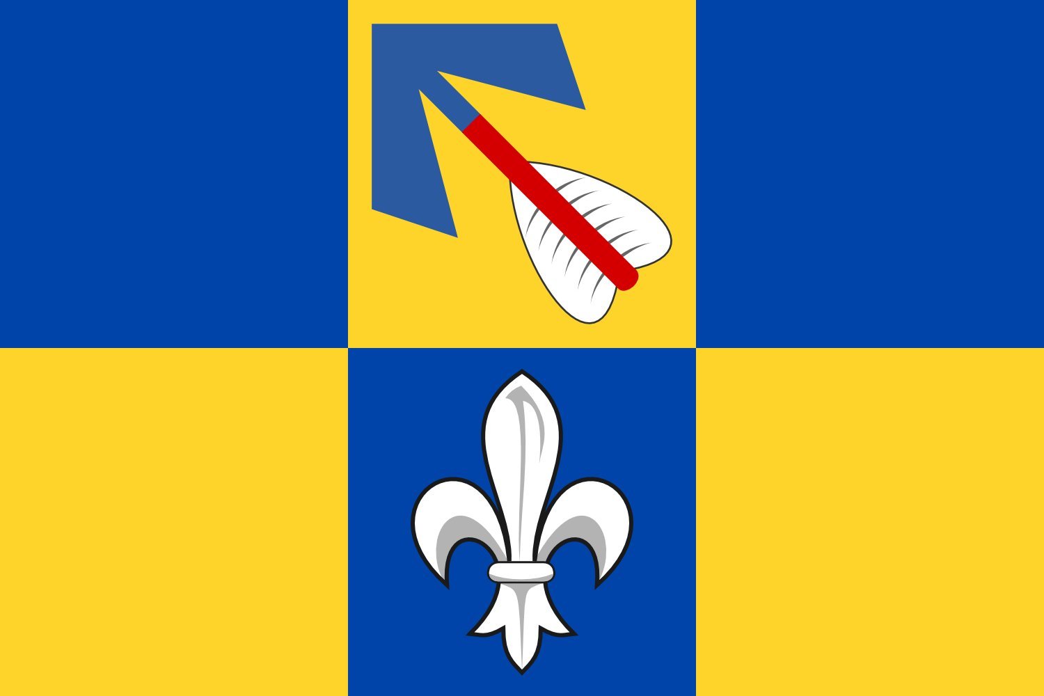 Drapeau Pracejovice grand format azur et or pour vos fêtes