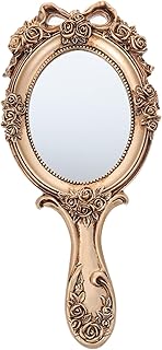minkissy Handle Mirror Portable Mirror Vintage Vanity Mirror Handheld Mirrors Bathroom Wall Mirror Decorative Hand Mirror Portable Vanity Mirror Travel Mirror Hand Makeup Mirror Chic Mirror
