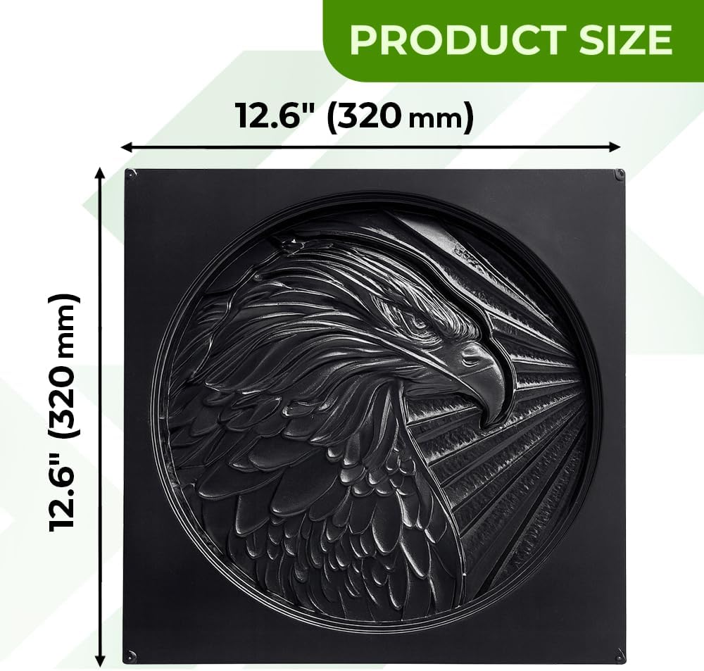 3D Eagle Head Concrete Mold Cement Plastic ABS 2mm – Round Eagle Mold for Cement – DIY Stepping Stone Decor for Garden, Patio, Walkway