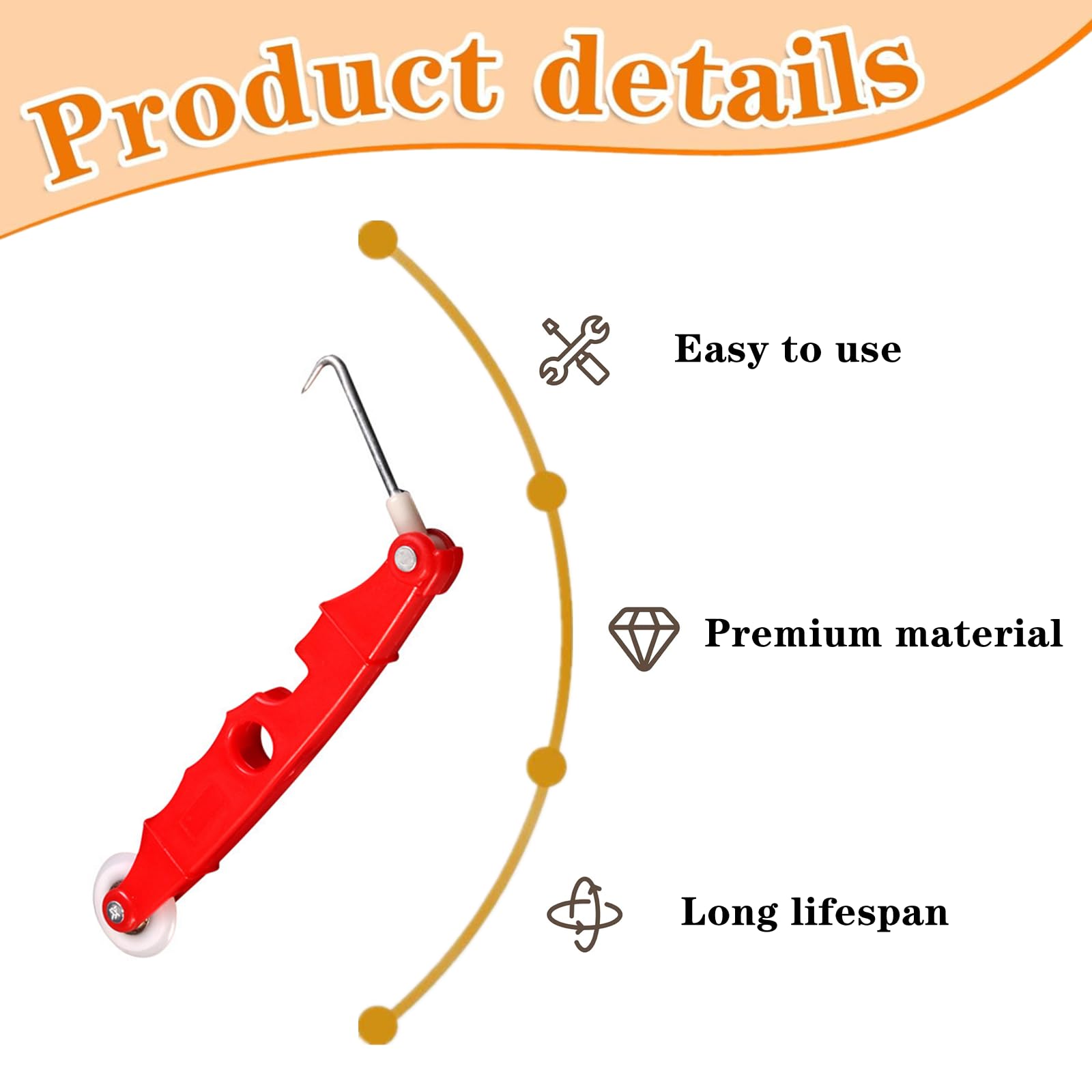 DKJEkdje 2 Pcs Screen Rolling Tool Multifunctional Plastic Window Fitting Tools with Stainless Steel Hook & Precise Roller for Repair Accessories - Image 3