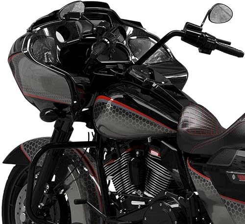 Miniatura 10 de HR3 Puertas de guantera Road Glide de mezclilla negra a juego para carenado interior, se adapta a modelos Harley Touring Road Glide 2015 y