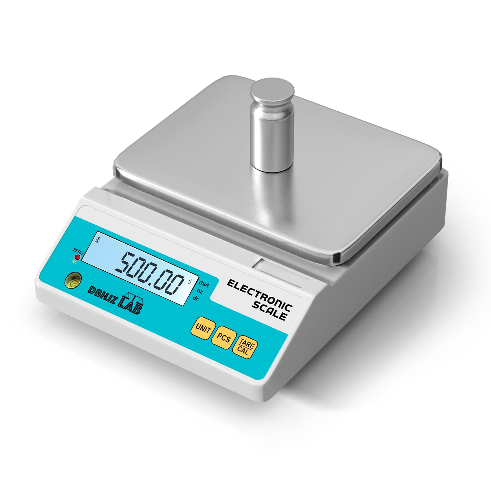 Báscula de laboratorio de 5000 g/0,01 g, báscula analítica electrónica de alta precisión, báscula científica de laboratorio con peso de calibración, doble fuente de alimentación, báscula de joyería