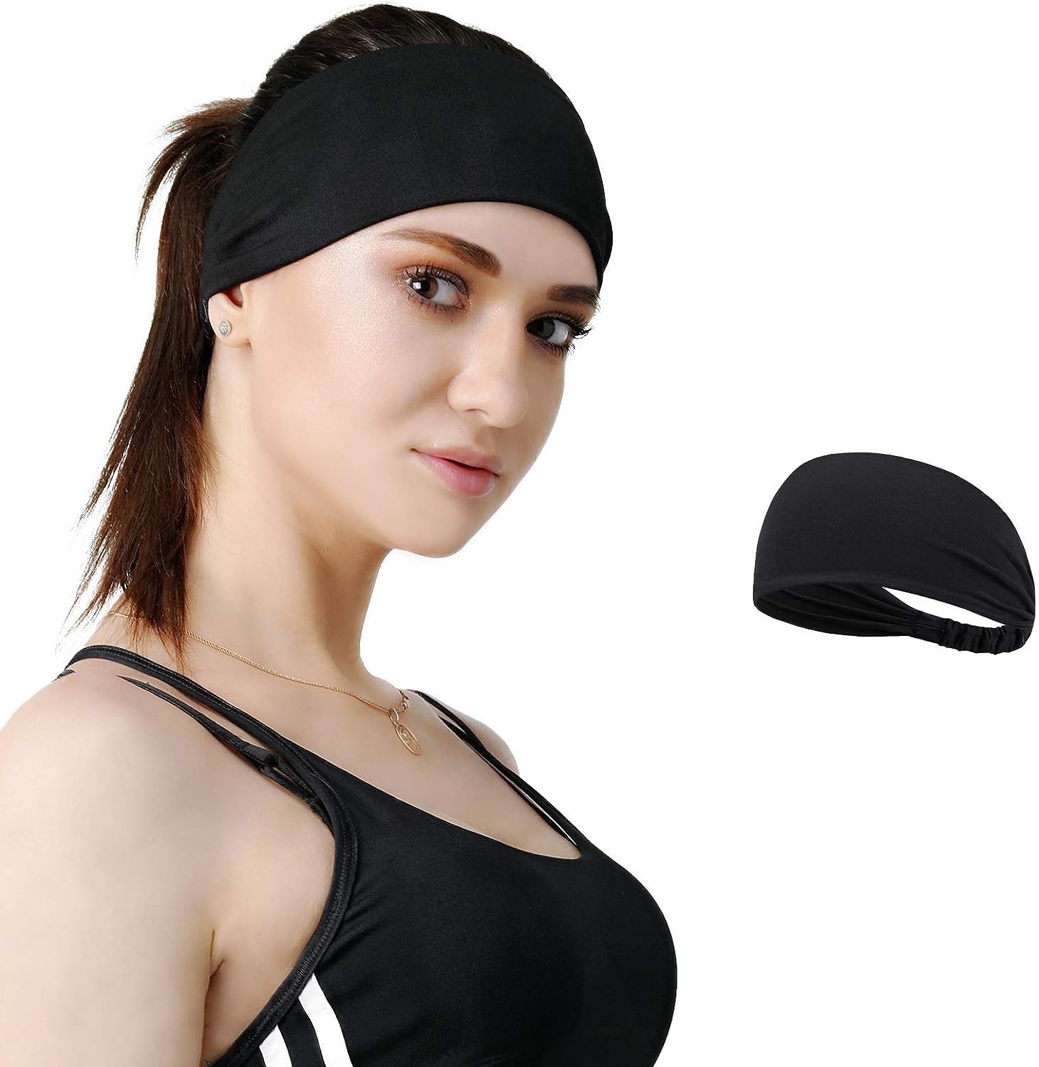 BISMAADH Women's Yoga Sport Athletic Headband Sweatband for Running Sports Travel Fitness Elastic Wicking Style Bandana Basketball Headbands Headscarf fits All Men & Women-picture-32