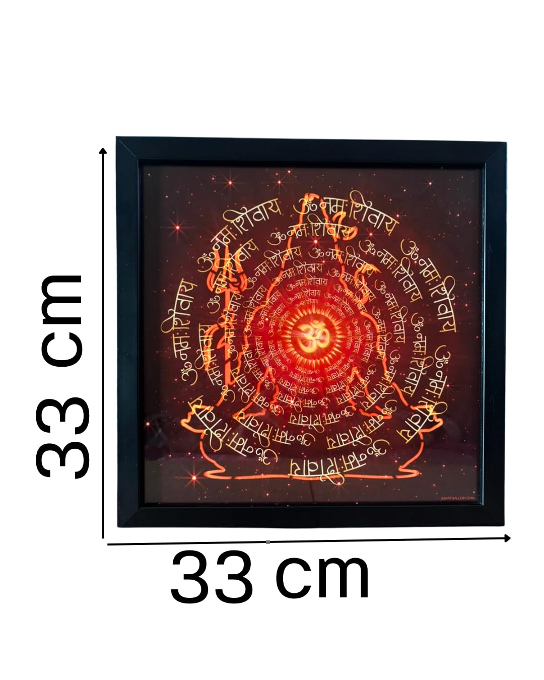 SS ART Gallery LED Shiva Wall Frame Glowing Om Design Home Temple Decor Wooden Frame Religious Occasion 3
