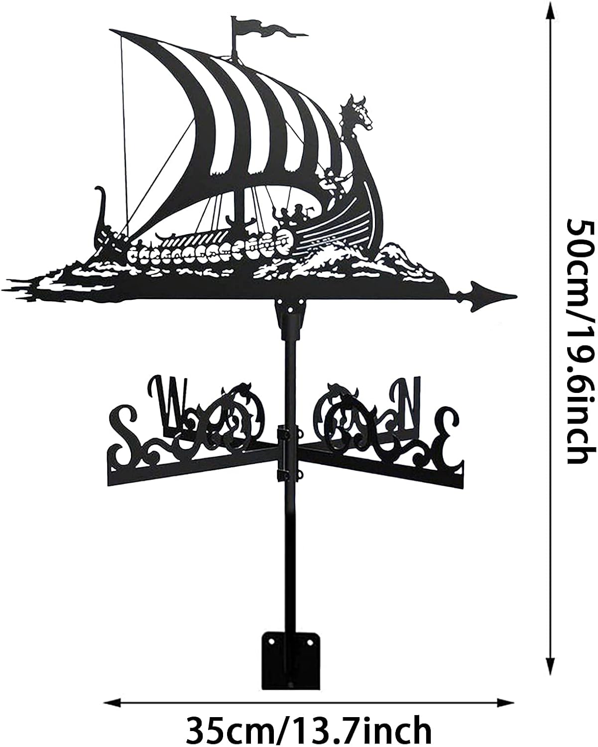 Weathervane,Metal Weathervane Garden Stake Weather Vane with Roof Mount Roof Decorations Wind Direction Indicator for Outdoor Farm Yard Garden Gazebo