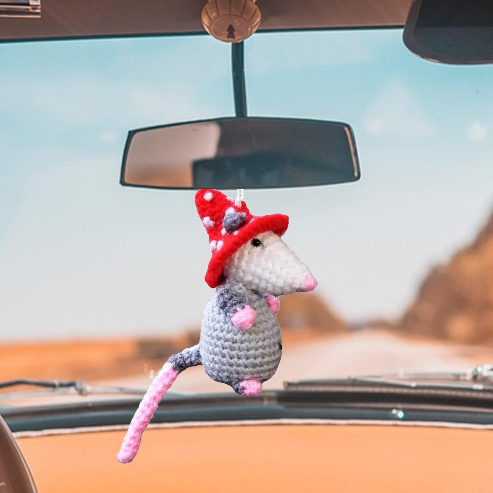Simpatico Ciondolo Per Auto A Forma Di Opossum, Fatto A Mano - 8
