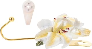 FOMIYES Flower Wall Hanger Decorative Storage Hook Resin Iron Wall Mounted | Hotel Bathroom Use, Strong Load Bearing, Fashion Style, Creative Decor, Artificial Lily Shape