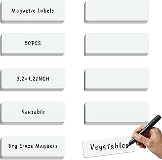 50Pcs Magnetic Dry Erase Labels Whiteboard Magnets Size 3.2"x1.2" Magnetic Strips Reusable Dry Erase Magnets for Classroom Home Office