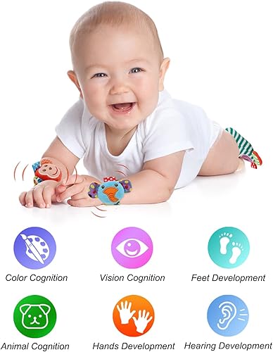 Miniatura 4 de Juguetes suaves de sonajero para bebé, clip de sonajero colgante en el asiento del automóvil y cochecito de bebé para bebés, juguetes sensoriales de