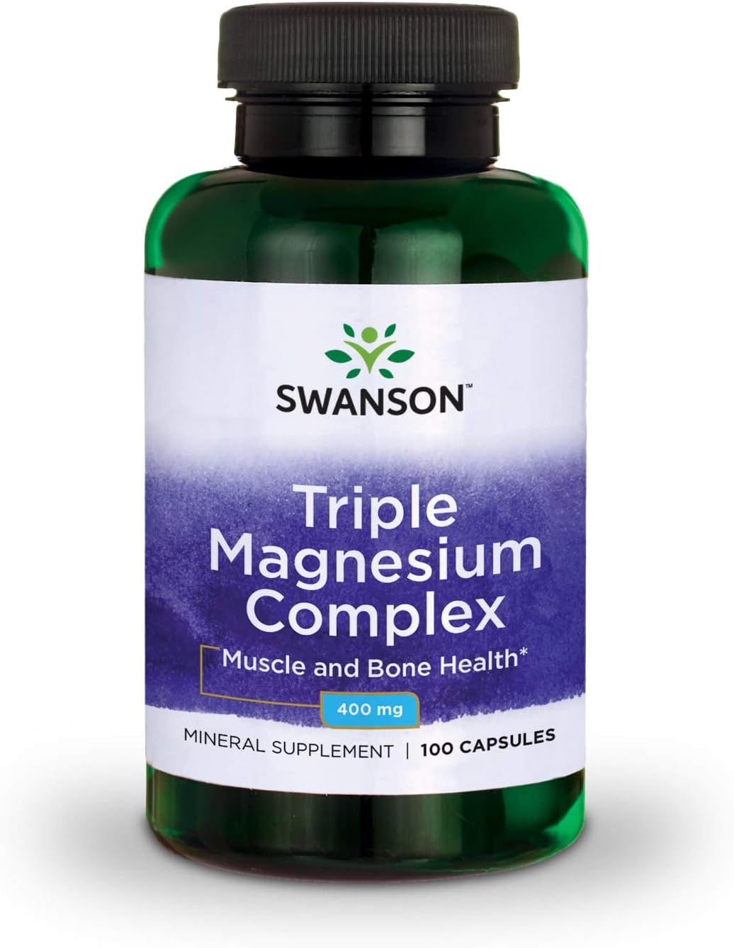 Swanson Triple Magnesium Complex Absorption Support Bone and Mood Health Citrate Oxide and Aspartate Combination Supplement 400 mg 100 Capsules: Health & Personal Care