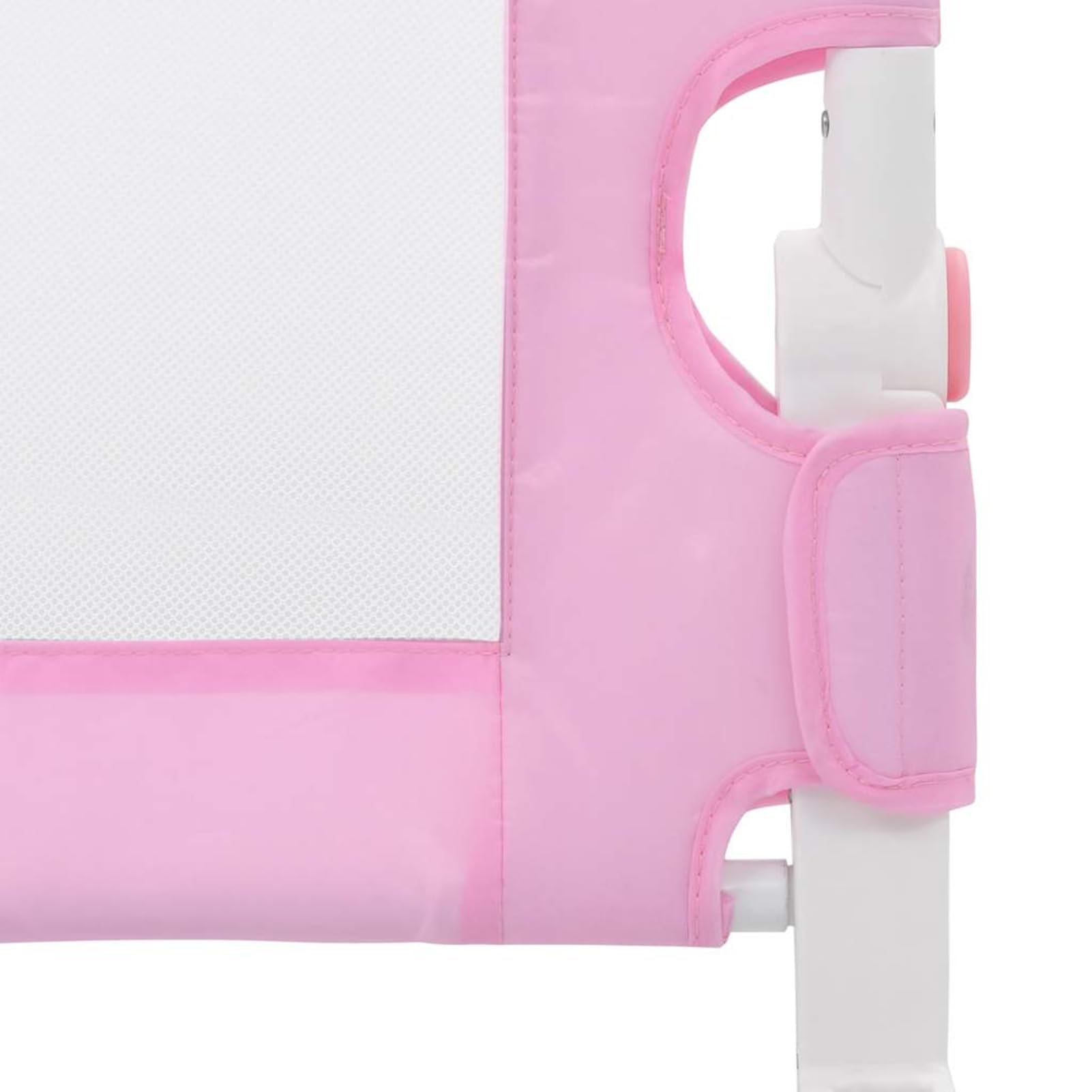 Homgoday Sicherheitsbettgitter für Kleinkinder, klappbares Bettschutzgitter aus Polyester und Metall, Rosa, 120x40,5x42 cm, für Matratzen 10-20 cm, geeignet für Kinder 18 Monate bis 5 Jahre 10170