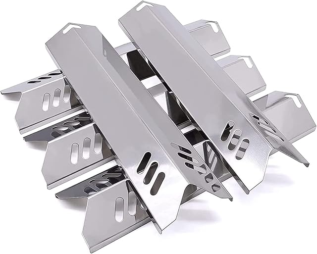 Criditpid Barbeque Boucliers de chaleur pour Dyna-Glo DGF510SBP, DGF493BNP, Plaques thermoformées en acier inoxydable pour grille arrière BY15-101-001-02, BY13-101-001-13, GBC1460W.(5 PCS)