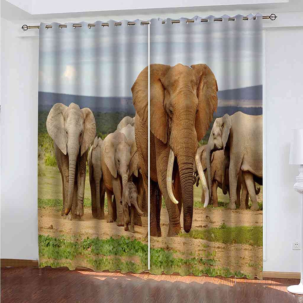 Rideau occultant éléphant thermique isolant phonique chambre
