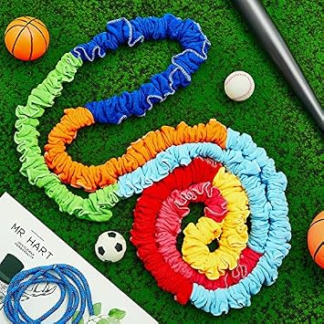 Jecery Cooperative ストレッチバンド カーニバルゲーム ゴムフリース 綱引きロープサック レースバッグ レッグレースバンド ストレッチバンド 音楽活動 フィールドデー キッズ 大人 ゲーム