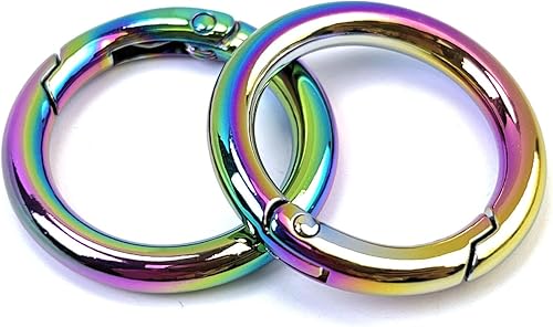 Miniatura 14 de 10 piezas de clips de mosquetón redondos con resorte, anillos en O, cierres de gatillo, hebillas de presión para llavero, costura, fabricación