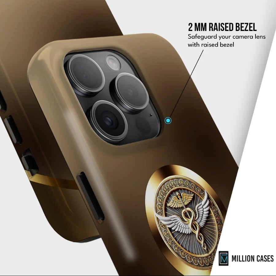 Image of MILLION CASES Back Cover Case for iPhone 15 Pro Scratch Resistant Anti-Slip Polycarbonate Shockproof Protective Durable Oracle Divine Crystal Case for Men & Boys