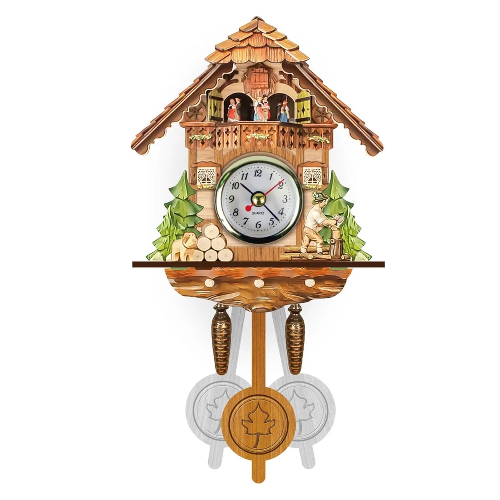 Gsclz Color-16 Wall Clock Chimes Cuckoo Vintage Wooden Clocks Sitting Room For Wall Art Home Office Decoration(Color-16)