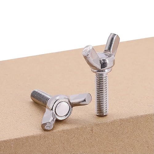 Miniatura 3 de M5-0.031 x 1.378 in (20 piezas) Tornillos de ala de acero inoxidable, acero inoxidable 304 188, tornillos de pulgar, tuercas de mariposa, DIN316