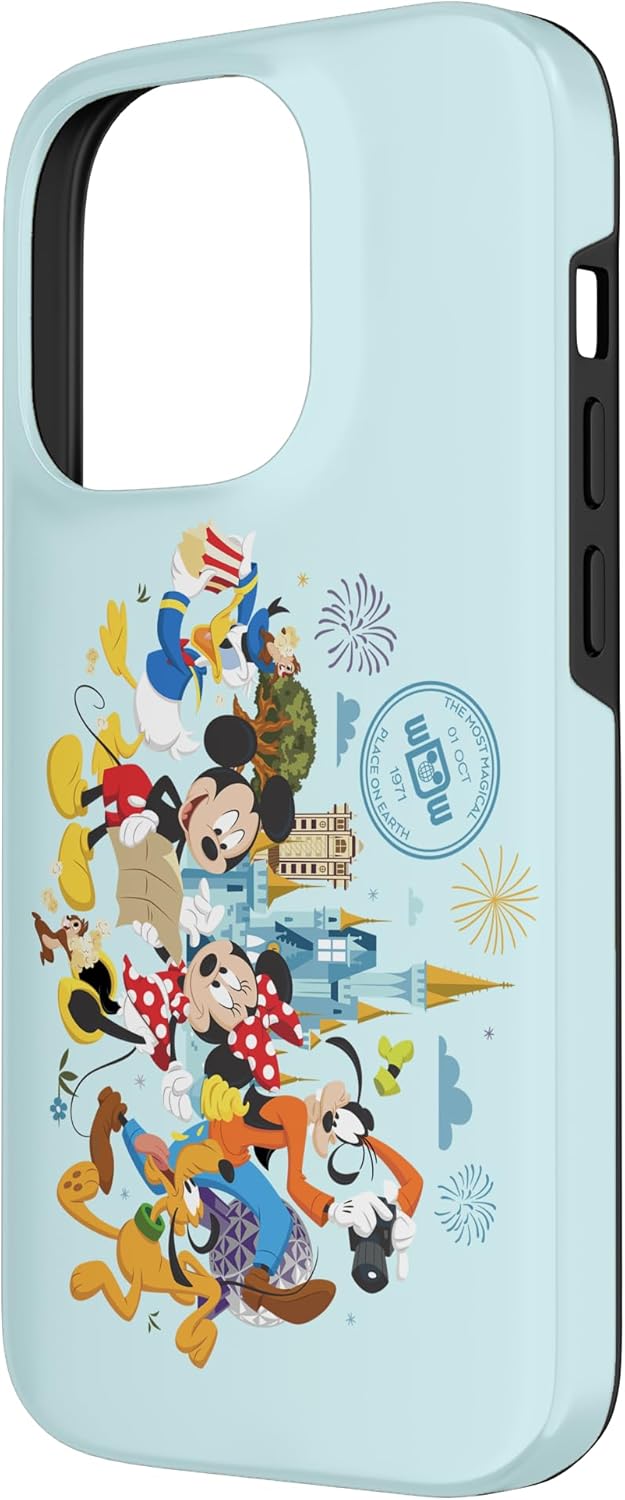 Walt Disney World 50th Anniversary Mickey and Friends Blue Case for iPhone 14 Pro
