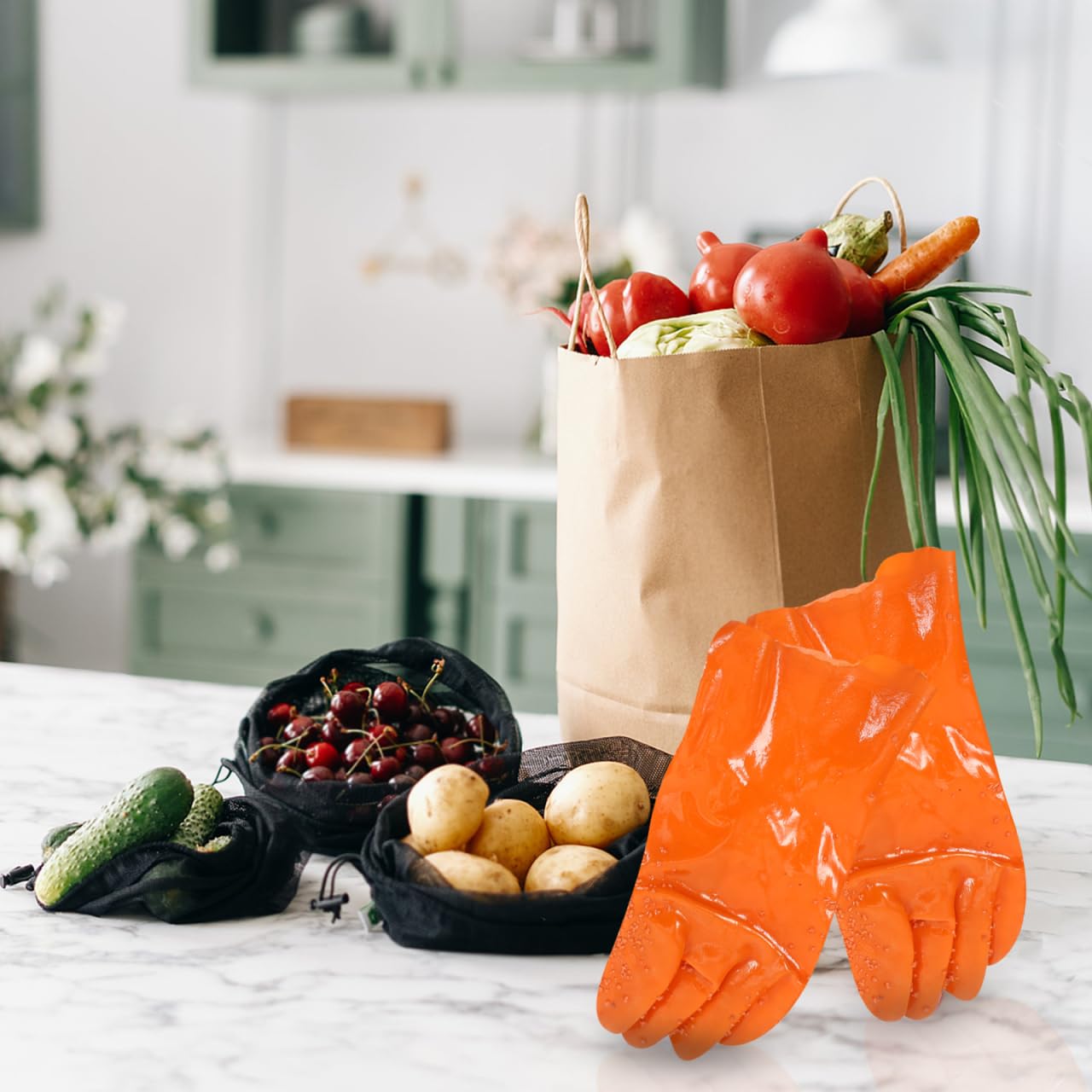 OSALADI Neue Kartoffelhandschuhe Zum Kartoffelschälen 1 Paar Handschuhe Lebensmittelschälhandschuhe Kartoffelschabehandschuhe Zufällige Farbe :