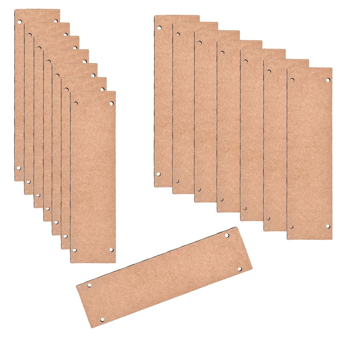 WRAPPING STUDIO Plain MDF Blank Cutout Hanging Rectangular 3mm Pine Wood Sheet |Set of 15 with 2 Holes for Painting, Hanging, Decoupage, Resin Art Work & Decoration (12 x 3 Inch)-image-34