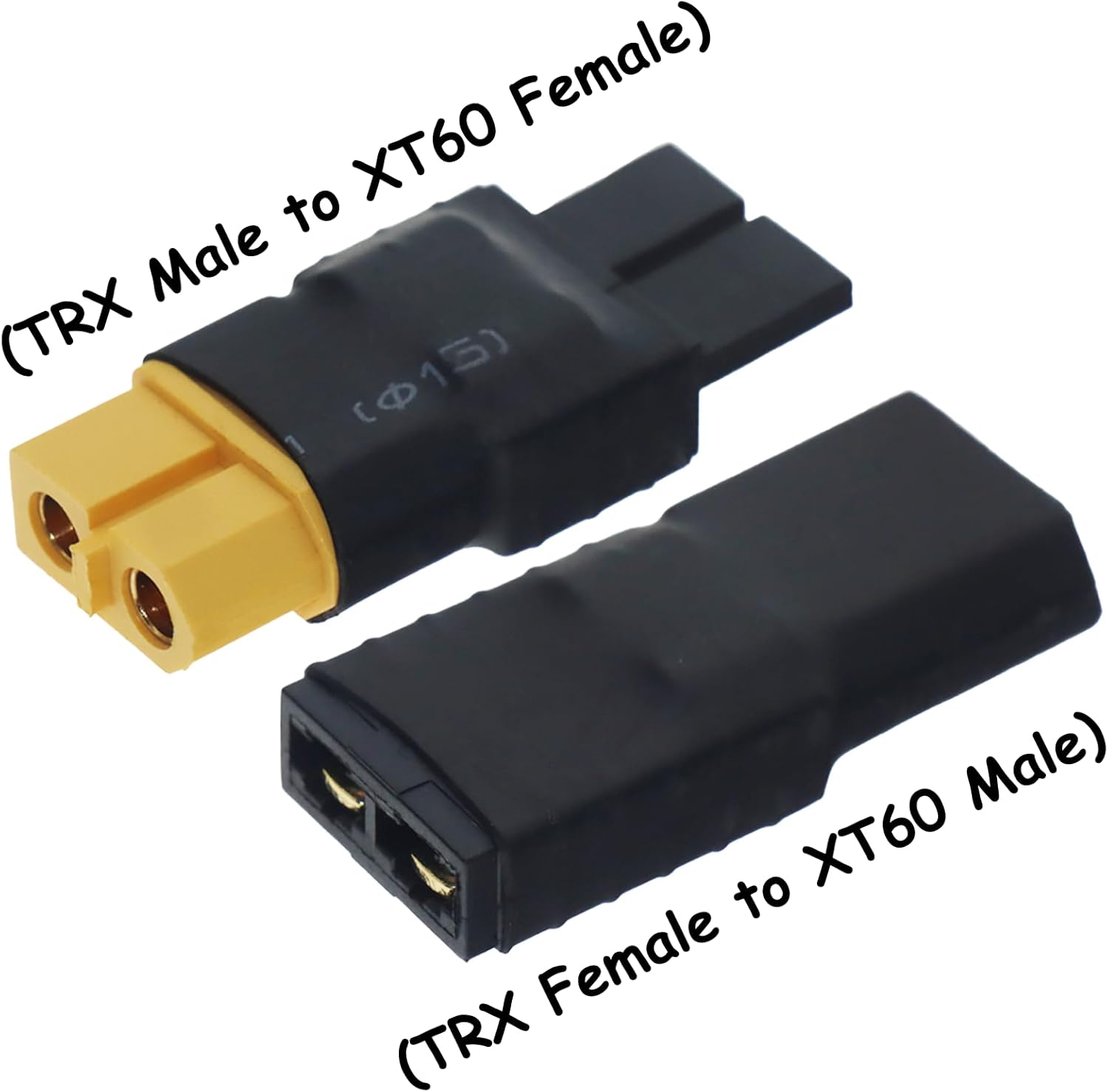 RC Lipo Battery/Charger Connector Adapter for Traxxas TRX to XT60 Connector Adapter Plugs fit Slash/Rustler/Stampede/Bandit/E-Revo RC Cars