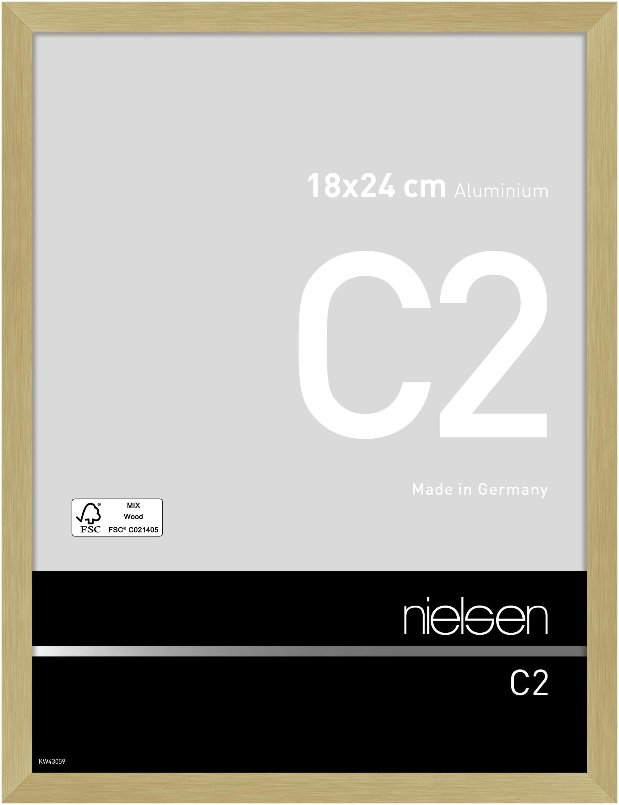 nielsen Bilderrahmen 18 x 24 cm, Aluminium, Gold matt
