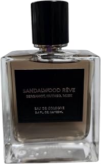 Tru Fragrance Sandalwood Reve For Men With Notes Bergamot, Nutmeg, Musk Eau De Cologne 3.4.fl.oz/ 100ml Unboxed