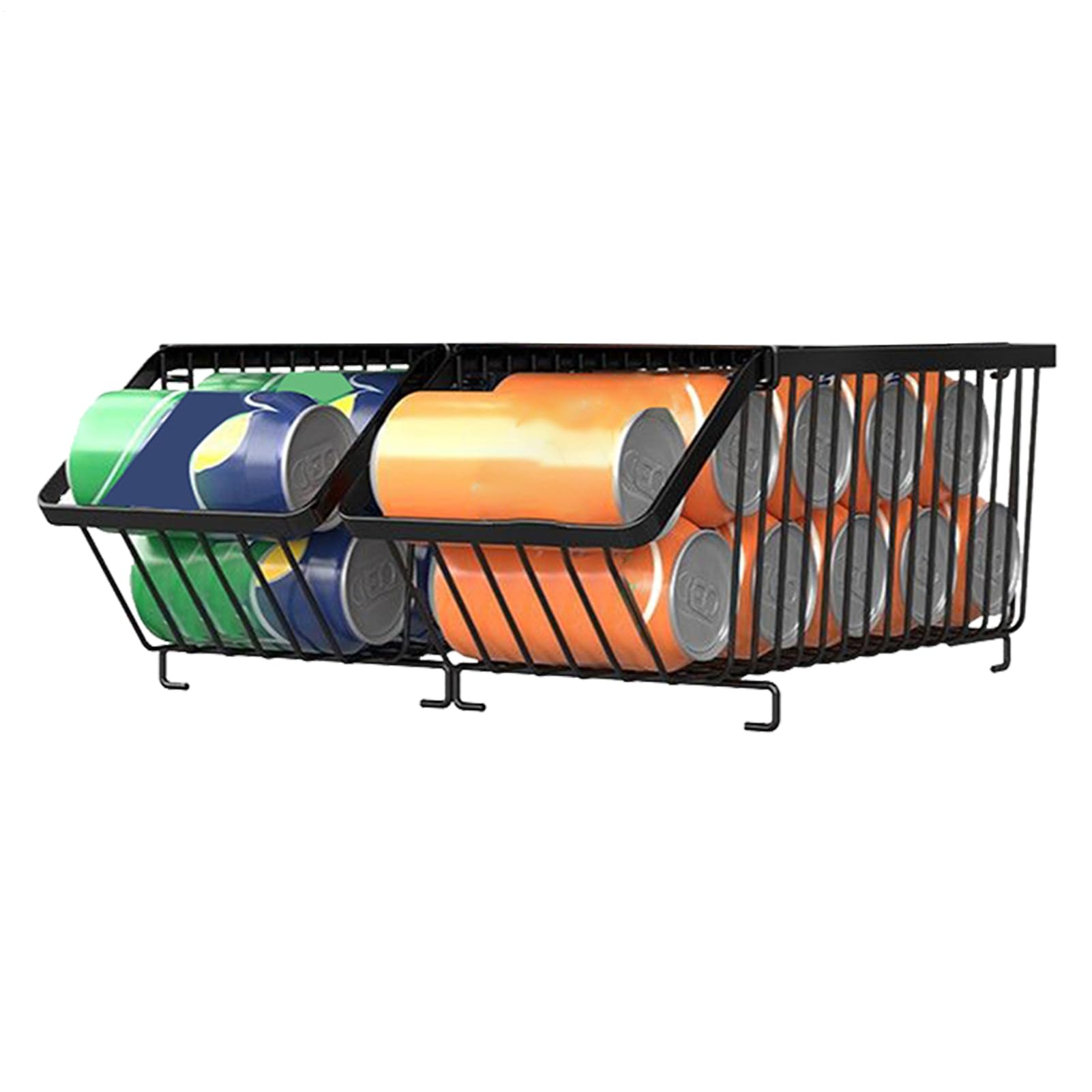 Soporte para latas: dispensador de almacenamiento de latas, cocina, organizador apilable, soporte de alimentos enlatados, estante de almacenamiento que ahorra espacio para nevera, cocina, artículos