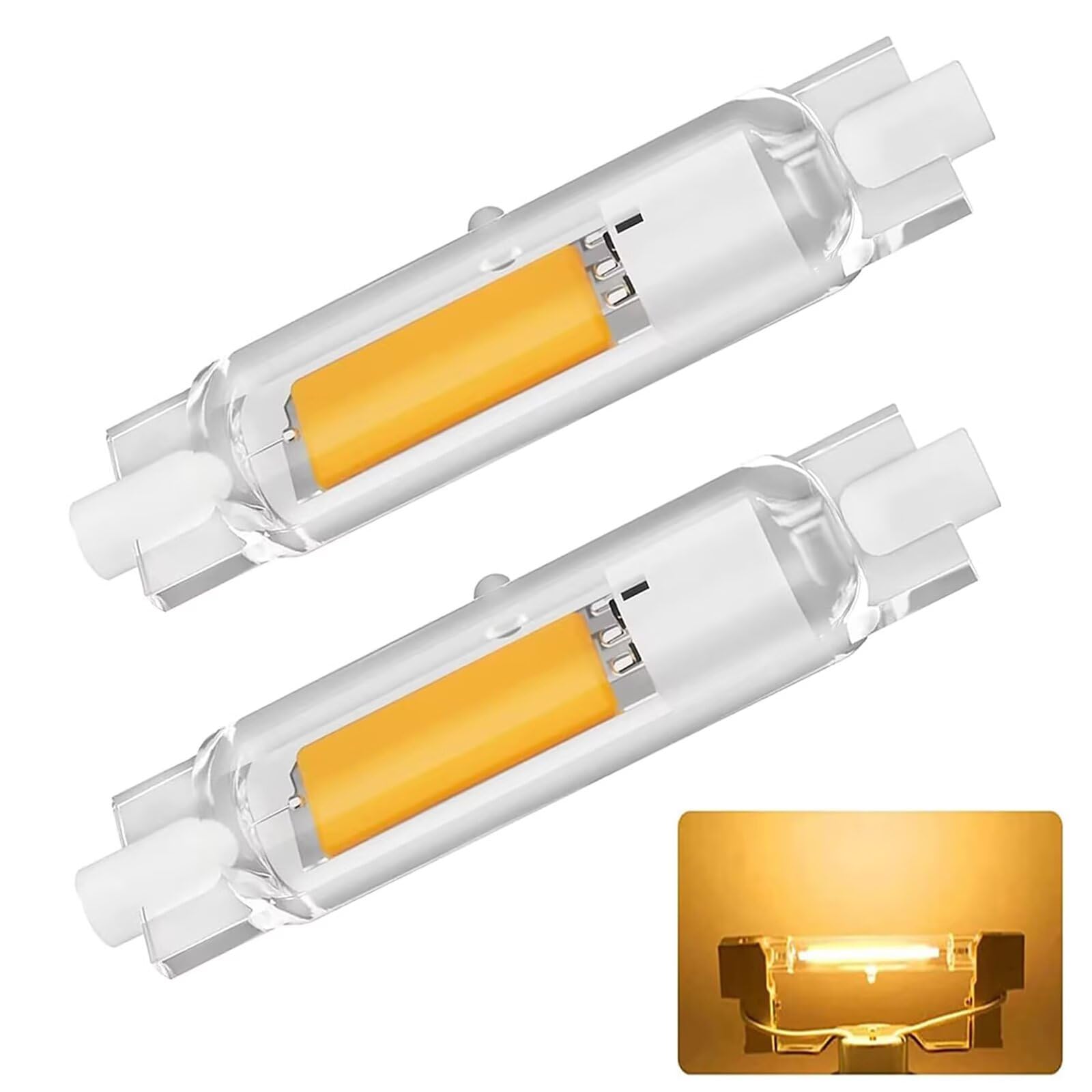Dvnoua R7S LED Bulb 78mm 20W, R7S Bulb 78mm LED Dimmable Equivalent 200W R7S Halogen Bulbs, Warm White 3000K, 2000LM, Flicker-Free, 360° Light Angle, Energy Saving R7s Bulbs, 2 Pack