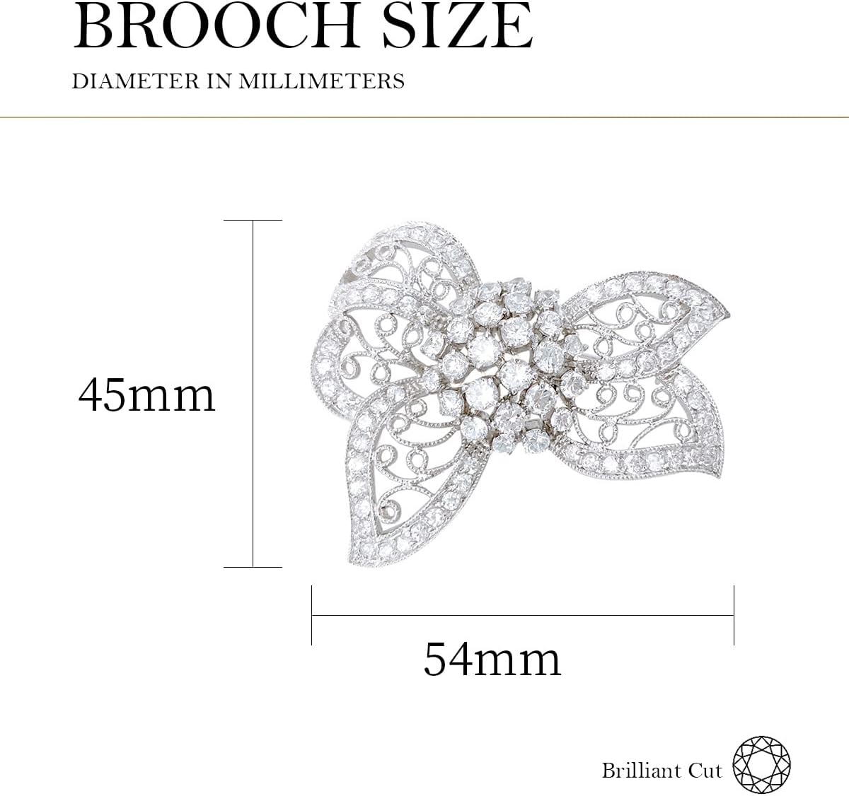 LAVINA Vintage Bridal Bow Ribbon CZ Brooch Pins For Women Mom Fashion Wedding Party Prom Christmas Gift European Jewelry