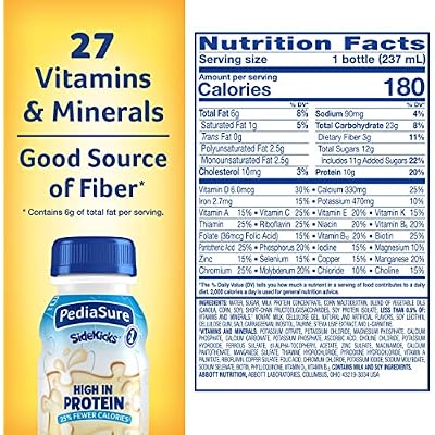 PediaSure SideKicks Nutrition Shake for Kids, Vanilla, 8 fl oz (Pack of 24)