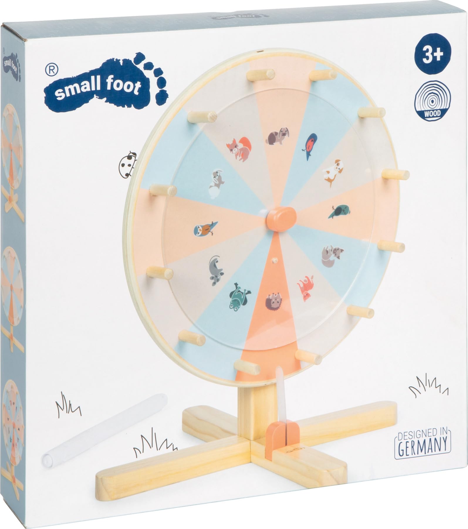 Small Foot Roue de la Fortune « Garden Buddies » en Bois, Disque et Motifs Personnalisables, pour Enfants à partir de 3 Ans, 12645