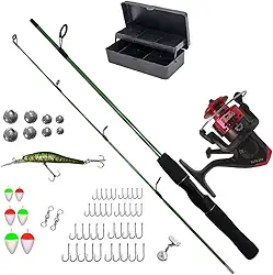 Kit De Pesca Vara 1,20m c/Molinete + Acessórios e Estojo