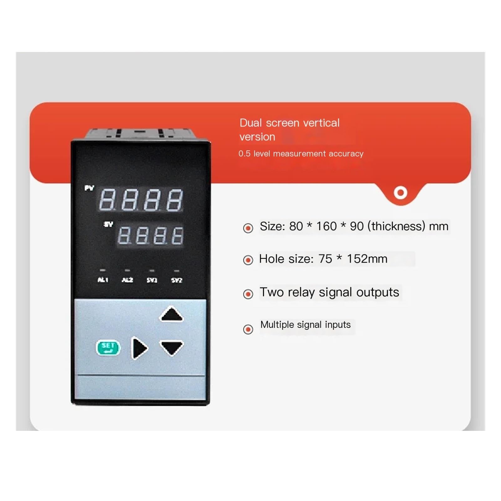 Contrôleur numérique de température et de pression 4-20mA PT100 PID RS485, Instrument de mesure et de contrôle à boucle(F 80 160 152 76)