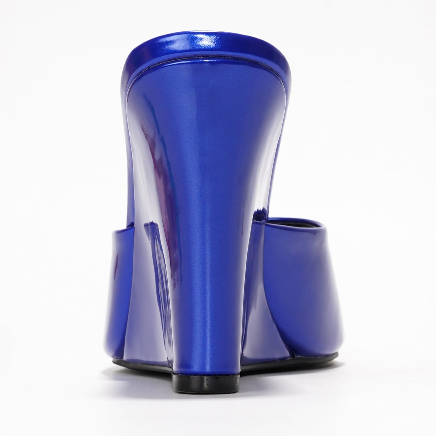 Cape Robbin Women's Metallic Slip-On Wedge Heels with Square Toe - 3.75 Inch Chunky Block Heels for Women - Dressy Wedge Sandals (Willamina) - Image 5