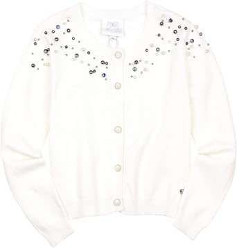 Knit Cardigan with Pearls, Sizes 