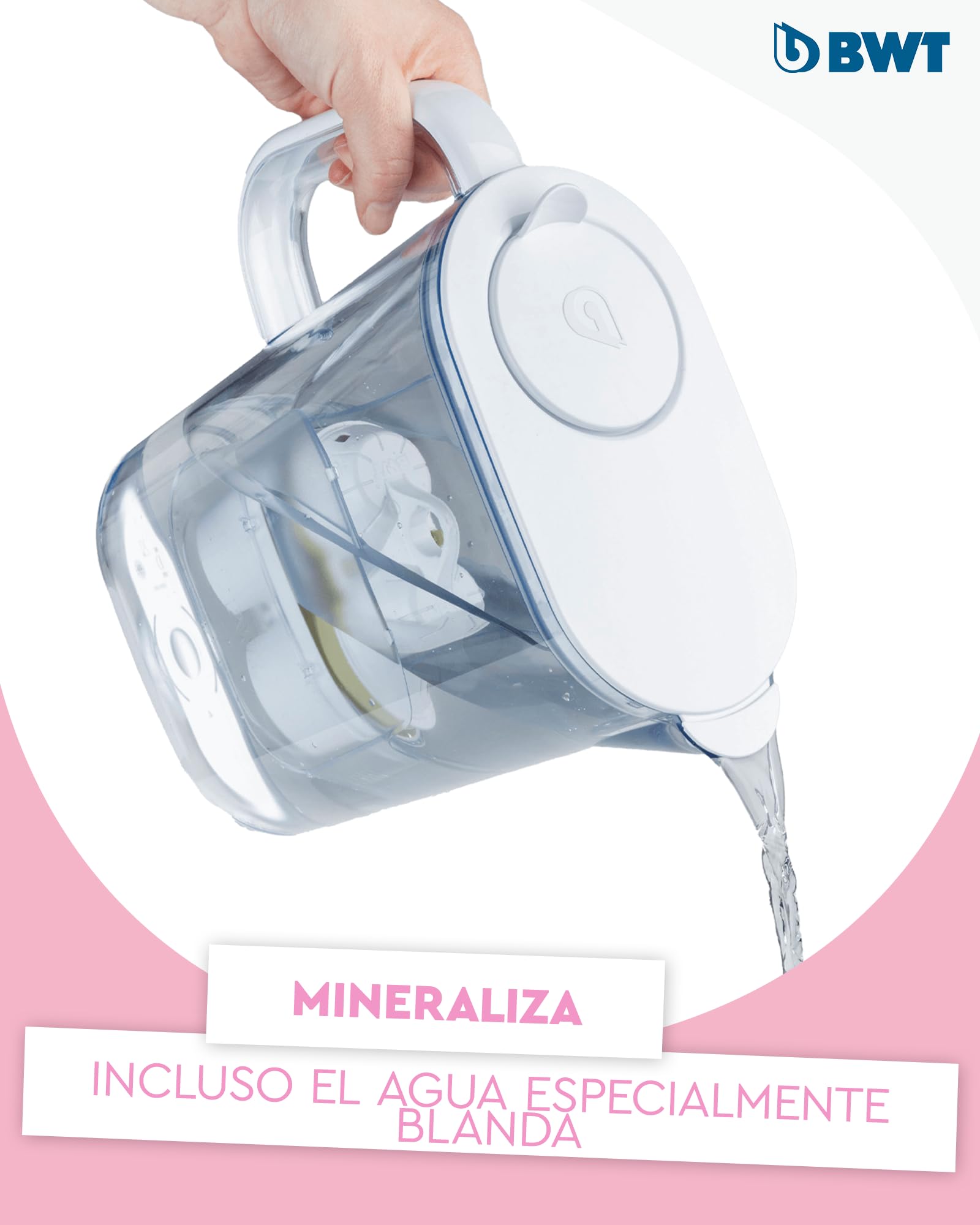 BWT Cartucho filtrante para agua mineralizada silicio + magnesio 6 piezas | Con silicio y magnesio | Para todos los filtros de agua BWT Agua potable | Para alimentos y bebidas | Filtra el cloro | Para piel, cabello y uñas, contiene silicio, mineraliza tu
