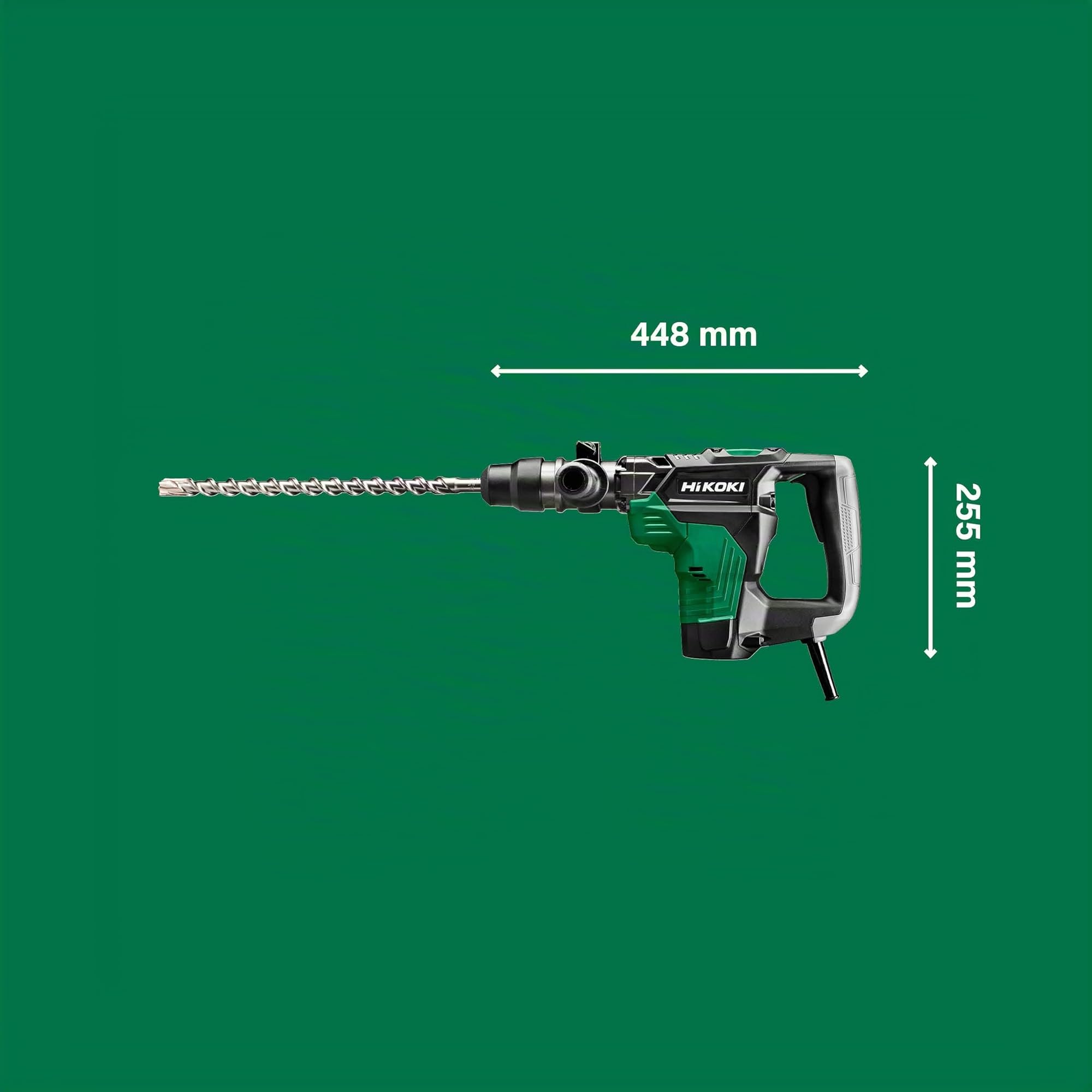 HiKOKI Bohr- und Meißelhammer SDS-Max - 1100 W, 7,1 J Schlagenergie, 40 mm Bohrdurchmesser, 2800/min Schlagrate - Vibrationsarm, ergonomischer Griff - Inkl. Koffer - Betonbohren und Abbrucharbeiten