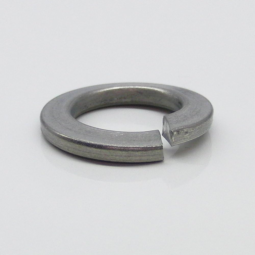 Pack of 10 spring washers, M6, DIN 127, A2 stainless steel.