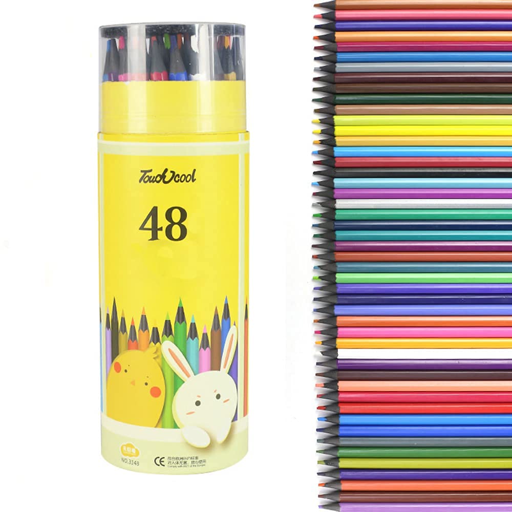 HASTHIP® 48pcs Colour Pencils Set,Drawing Pencil,Professional Pencil Colored for Adults Kids and