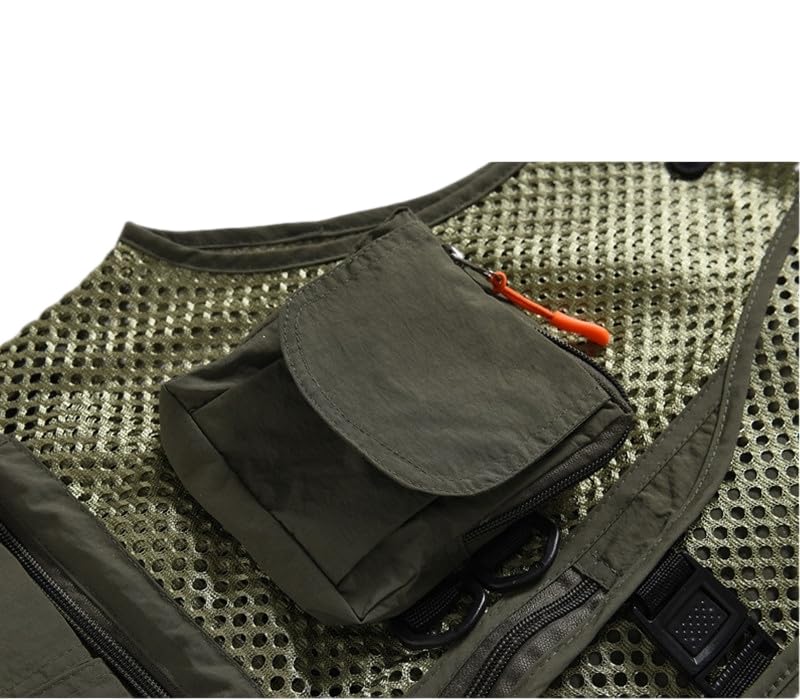 Chaleco de malla para hombre con cuello en V de botones transpirable 3