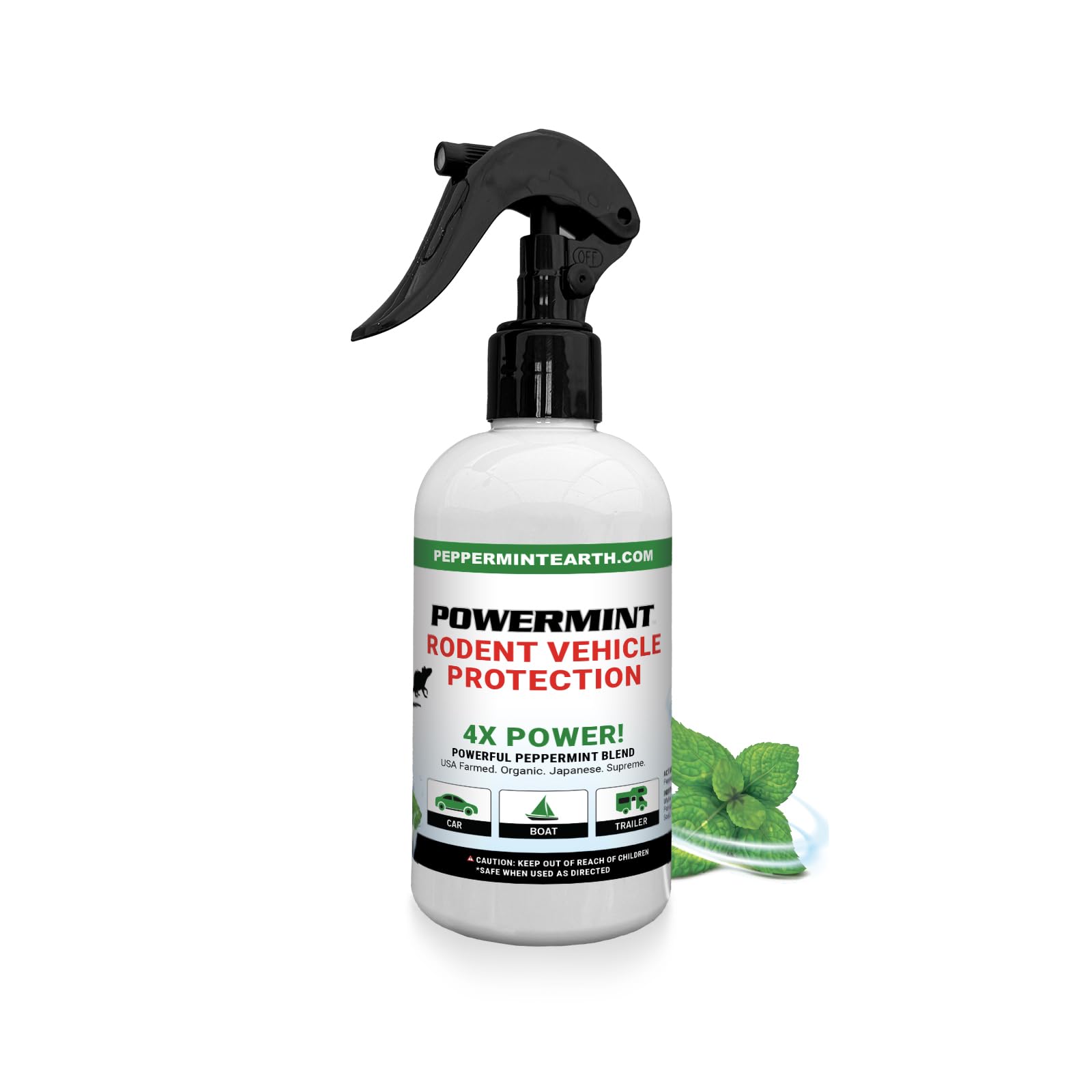 8 Oz Peppermint Oil Rodent Vehicle Protection Spray - for Vehicle Engines and Interiors - Cars, Trucks, RVs, and Boats