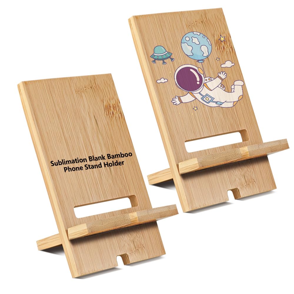 Transfert de chaleur réussi sur ce support de téléphone vierge en bois qui évite les glissements