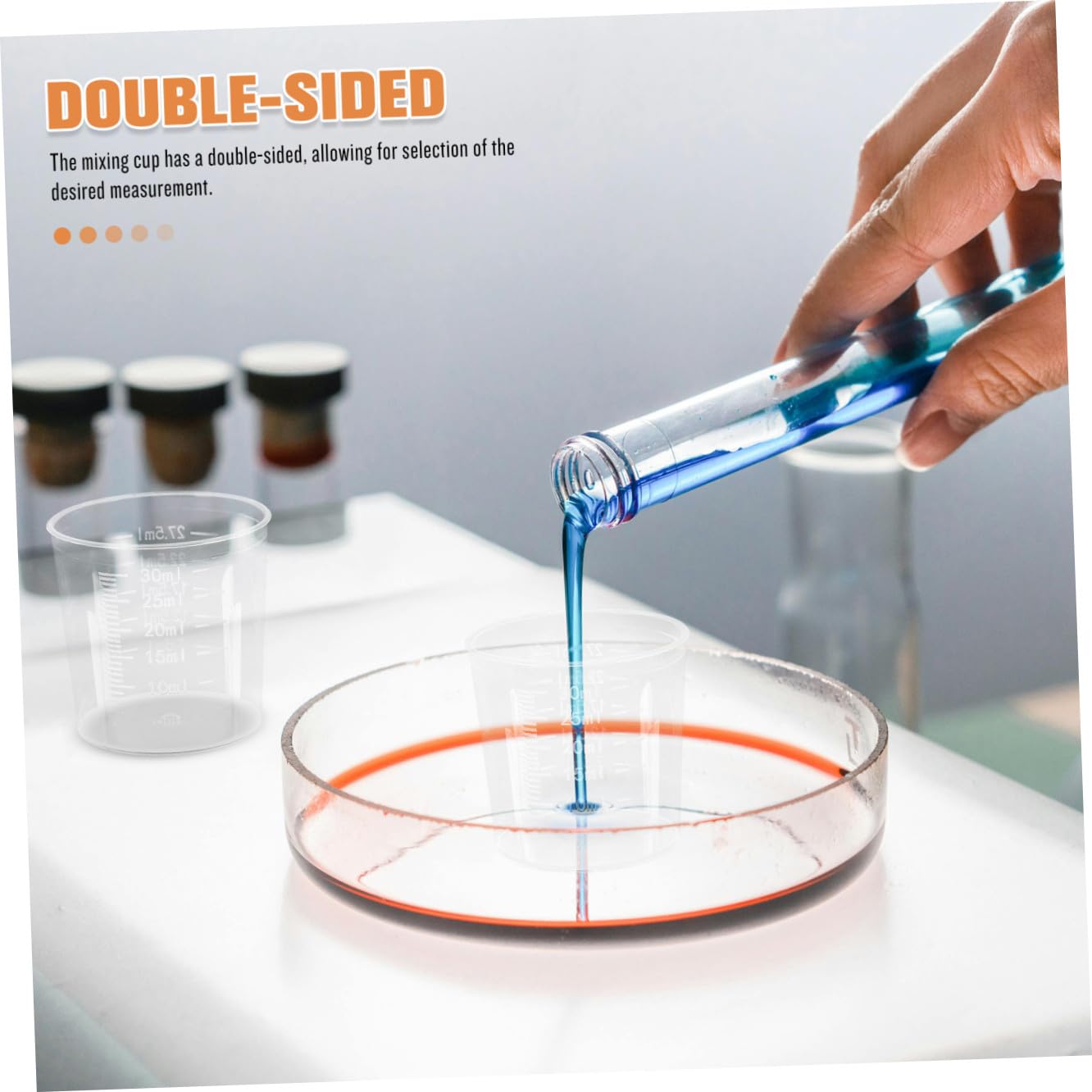 500piezas Tazas Medidoras Transparentes Para Mezcla De Epoxi Vasos Graduados Para Laboratorio y Manualidades